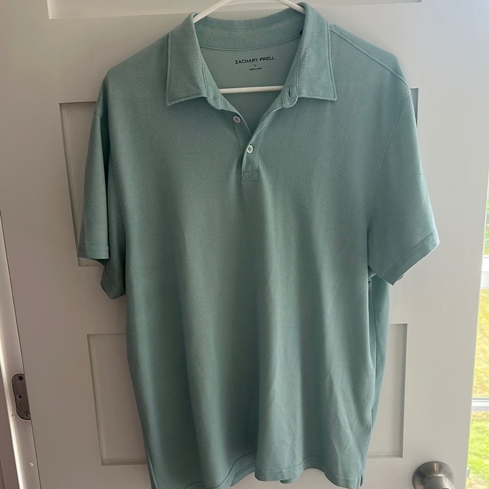 Zachary Prell Green Polo Shirt Relaxed Fit Soft Fabric